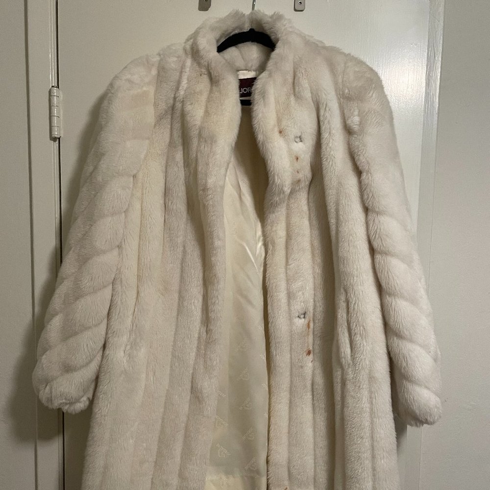 Vintage 80s Jordache Faux Fur Coat Size 11/12